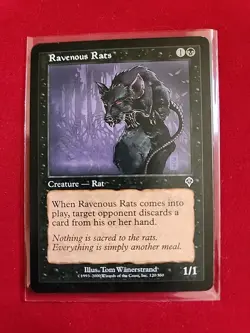 Ravenous Rats - Invasion - MTG Magic - Common - Black Creature - Image 1