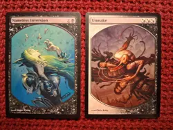 Lot of 2: Nameless Inversion + Unmake Full Art Player Rewards Promos - MTG Magic - Image 1