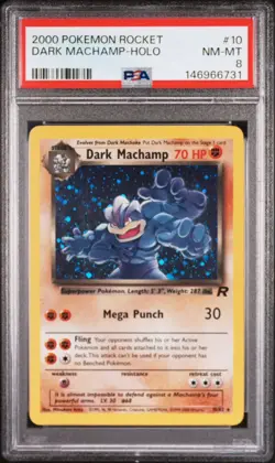 Dark Machamp 10/82 Team Rocket Holo PSA 8 - Image 1