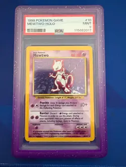 PSA 9 Pokemon TCG Mewtwo Base Set 10/102 Holo Unlimited Holo Rare Mint new cert - Image 1