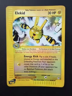 Elekid 9/147 Reverse Holo Pokemon Card Aquapolis Set - Image 1