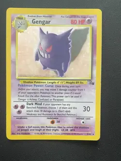 Pokemon TCG Gengar Fossil Holo Card 5/62 Trading Card - Image 1