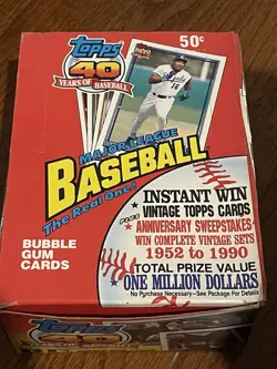 1991 Topps “40 Years Of Baseball” Wax Box 36 Factory Sealed Packs - Image 1