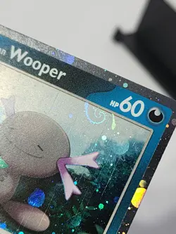 Pokemon Paldean Wooper SVP 041 - Black Star Cosmo Holo Rare - HD SWIRL ERROR #2 - Image 3