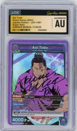 CGC Authentic Signed Xander Mobus Union Arena Aoi Todo UE03BT/JJK-1-081 SR Foil - Image 1