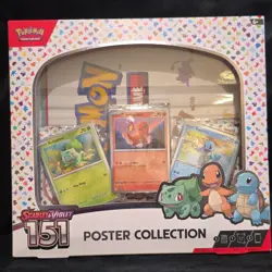 Pokemon Scarlet & Violet 151 Poster Collection Box Bulbasaur Charmander Squirtle - Image 1