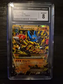 M Lucario EX (Secret) 113/111 XY - Furious Fists Holo CGC 8 - Image 1