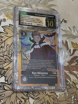 CGC Pristine 10 Digimon Card Game Halloween Event Winner Ryo Akiyama EX2-062 - Image 1