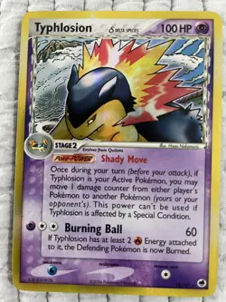 Pokemon TCG Typhlosion Card EX Dragon Frontiers 12/101 Delta Species Holo Rare - Image 1