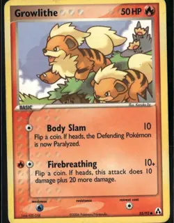 Growlithe Common Legend Maker 55/92 Fire Pokemon Card - Image 1