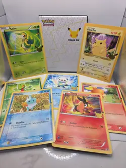 Lot of 7: OVERSIZED CARDS in BINDER Pokemon TCG First Partner 25th Anniversary - Image 1