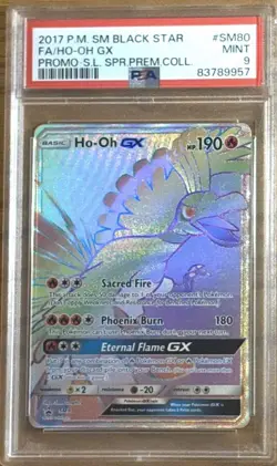 Ho-oh GX PSA 9 SM80 Black Star Promo HOLO Rare Pokemon Card Nm Sun & Moon - Image 1