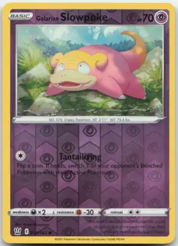 Galarian Slowpoke 054/163 Reverse Holo SWSH05: Battle Styles Pokemon Card NM - Image 1