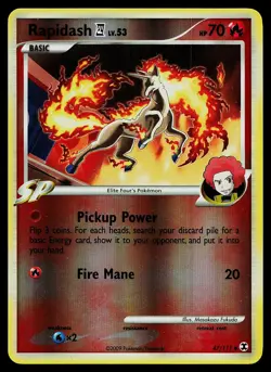 Pokemon Card - Rapidash E4 Rising Rivals 47/111 Reverse Holo Uncommon - Image 1