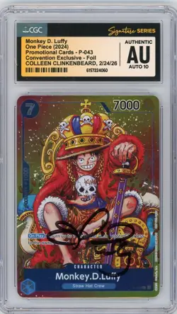CGC Auth Auto 10 Colleen Clinkenbeard Monkey.D.Luffy Convention Promo 24 P-043 - Image 1