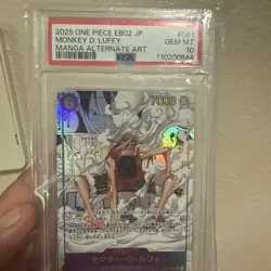 PSA10 One Piece EB02 Monkey D. Luffy Manga Alt Art JP #061 GEM MT - Image 1