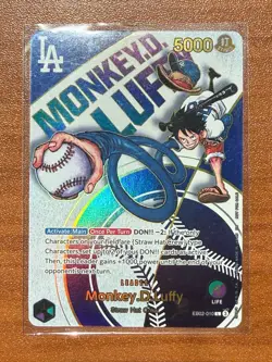 One Piece Night × Los Angeles Dodgers Monkey D. Luffy EB02-010 English - Image 1