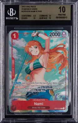 2022 One Piece OP01 Alternate Art Pre-Errata #016 Nami BGS 10 PRISTINE - Image 1