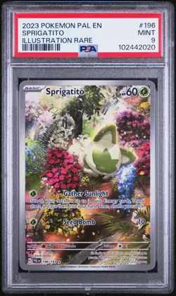 2023 Pokemon Pal EN-Pal Evolved Sprigatito #196 196/193 Illustration Rare PSA 9 - Image 1