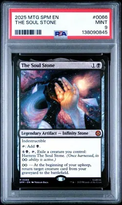 2025 MTG MARVEL'S SPIDER-MAN #0066 THE SOUL STONE PSA 9 - Image 1