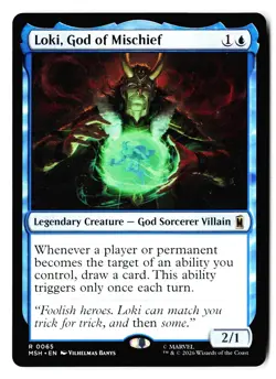 Loki, God of Mischief 65 Rare Marvel Super Heroes Magic: The Gathering - Image 1