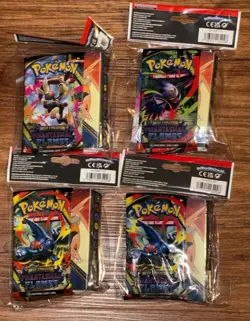 Pokemon TCG Mini Portfolio Phantasmal Flames Booster Pack New Sealed Lot of 4 - Image 1