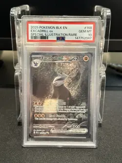 Excadrill ex PSA 10 English Pokemon Card 168/086 SIR 2025 Black Bolt Alt Art - Image 1