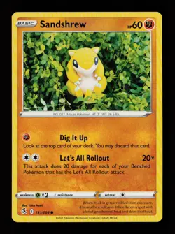 Sandshrew 131/264 Common Yuka Morii Fusion Strike Pokemon Cards - Image 1
