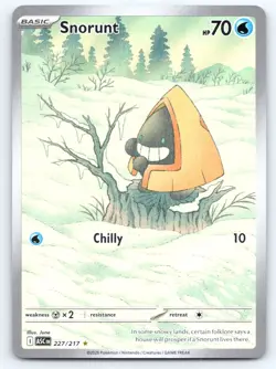 Pokemon TCG ME: Ascended Heroes Snorunt 227/217 Illustration Rare 2026 - Image 1