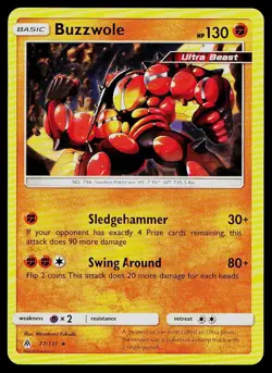 Pokemon Card Forbidden Light Buzzwole 77/131 Rare - Image 1