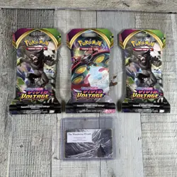 Pokemon TCG VIVID VOLTAGE Sleeved Booster Packs set Of 3 Factory Sealed New Pack - Image 1