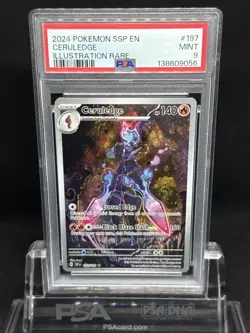 2024 POKEMON SSP EN-SURGING SPARKS ILLUSTRATION RARE #197 CERULEDGE PSA 9 - Image 1