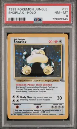 PSA 8 SNORLAX HOLO 11/64 1999 Jungle Pokemon - Image 1