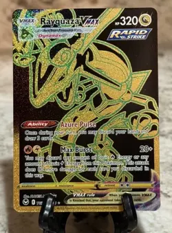 2022 Pokemon Silver Tempest Rayquaza VMAX TG29/TG30 Gold Secret Rare Holo NM - Image 1