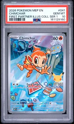 2026 POKEMON MEP EN-ME BLACK STAR PROMO #041 CHIMCHAR PSA 10 - Image 1