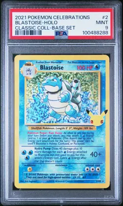 2021 POKEMON CELEBRATIONS CLASSIC COLL #2 BLASTOISE-HOLO PSA 9 - Image 1