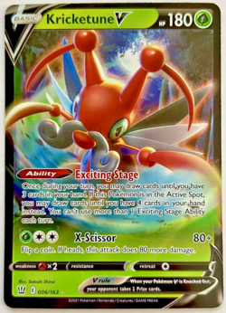 Kricketune V 006/163 Ultra Rare Holo SWSH05: Battle Styles Pokemon - Image 1