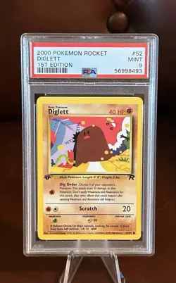 2000 Pokemon - Diglett 1ST Edition #52 PSA 9 - Team Rocket - Image 1