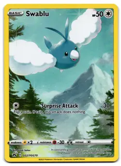 Swablu GG27/GG70 - 🌊 Crown Zenith Galarian Gallery Pokemon TCG Holo 🖤 - LP - Image 1