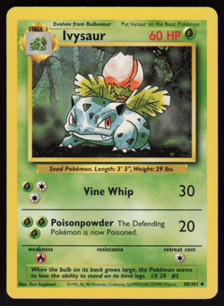 Ivysaur 30/102 Uncommon Base Set Unlimited Pokemon LP - Image 1