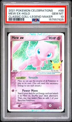 2021 POKEMON CELEBRATIONS CLASSIC COLLECTION #88 MEW EX-HOLO PSA 10 - Image 1