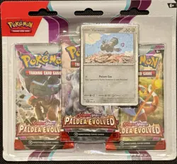 Pokemon TCG Scarlet & Violet Paldea Evolved 3 Pack Blister Varoom Promo Sealed - Image 1