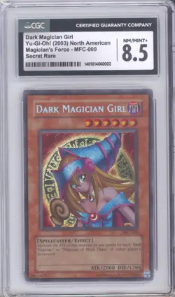 2003 Yu-Gi-Oh! MFC Magician’s Force Dark Magician Girl Secret Rare CGC 8.5 - Image 1