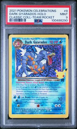 2021 POKEMON CELEBRATIONS CLASSIC COLL #8 DARK GYARADOS-HOLO PSA 9 - Image 1