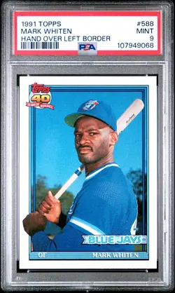 1991 Topps #588 Mark Whiten Hand Over Left Border PSA 9 - Image 1