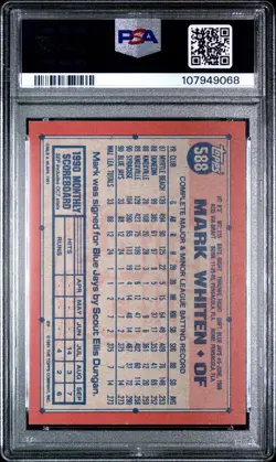 1991 Topps #588 Mark Whiten Hand Over Left Border PSA 9 - Image 2