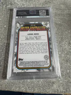 Lionel Messi 2020 Topps Finest UEFA Red Footballers Fusion Blue Red /45 PSA 9 - Image 2