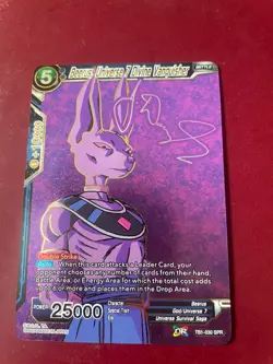 Beerus Universe 7 Divine Vanquisher TB1-030 SPR Signature Dragon Ball Super Card - Image 1