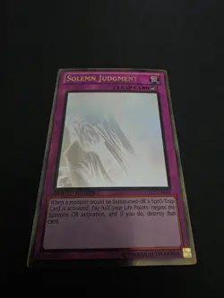 Yugioh - Solemn Judgment Ghost Gold Rare Limited GLD5-EN045 (LP) - Image 1