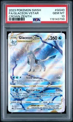 PSA 10 GEM MT - Glaceon VSTAR GG40/GG70 SWSH Crown Zenith - GUARD INCLUDED - Image 1